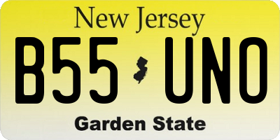 NJ license plate B55UNO
