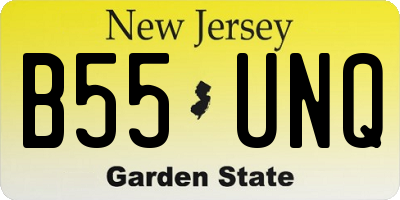 NJ license plate B55UNQ