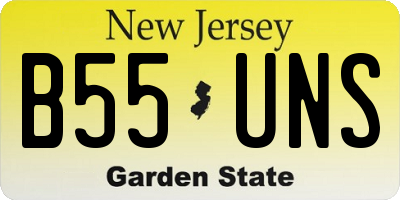 NJ license plate B55UNS
