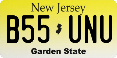 NJ license plate B55UNU