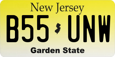 NJ license plate B55UNW