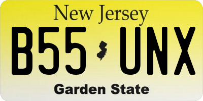 NJ license plate B55UNX