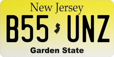 NJ license plate B55UNZ