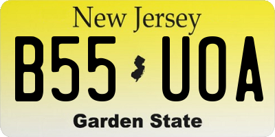 NJ license plate B55UOA