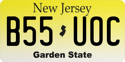 NJ license plate B55UOC