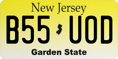 NJ license plate B55UOD