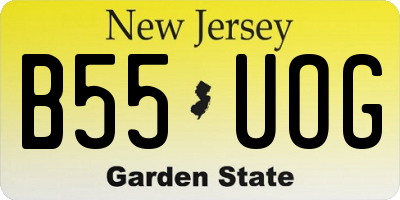 NJ license plate B55UOG