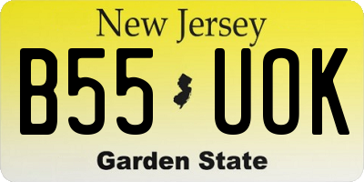 NJ license plate B55UOK