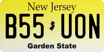 NJ license plate B55UON