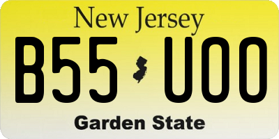 NJ license plate B55UOO