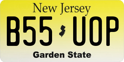 NJ license plate B55UOP