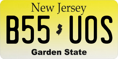 NJ license plate B55UOS
