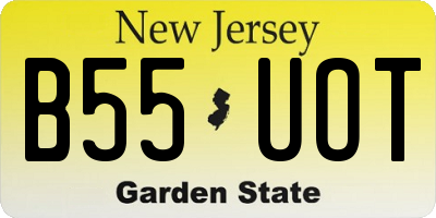 NJ license plate B55UOT