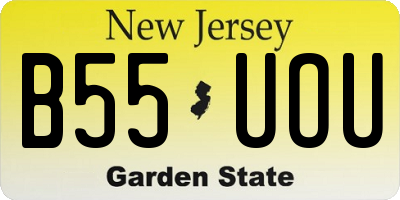 NJ license plate B55UOU