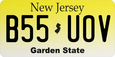NJ license plate B55UOV