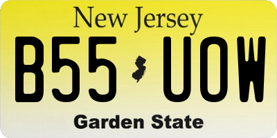 NJ license plate B55UOW