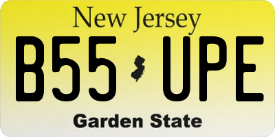 NJ license plate B55UPE
