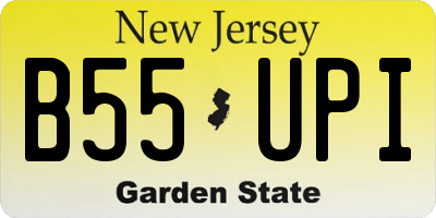 NJ license plate B55UPI