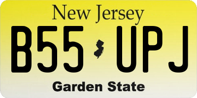 NJ license plate B55UPJ