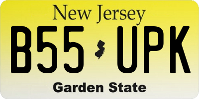 NJ license plate B55UPK