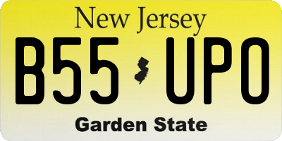 NJ license plate B55UPO