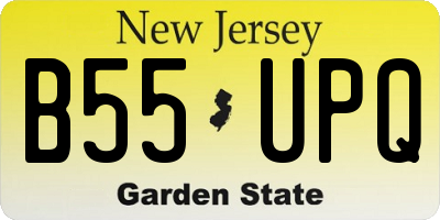 NJ license plate B55UPQ