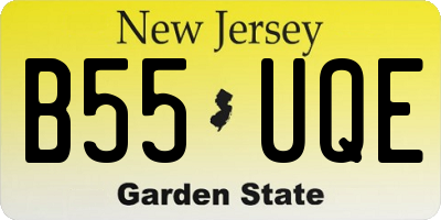 NJ license plate B55UQE