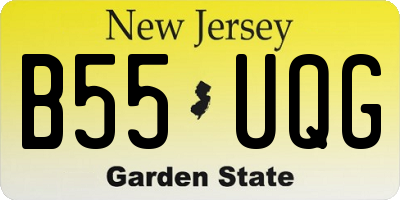 NJ license plate B55UQG