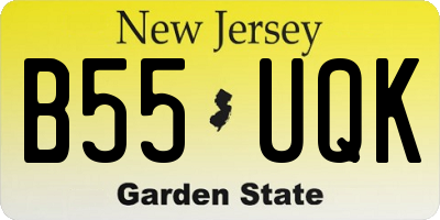 NJ license plate B55UQK