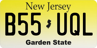 NJ license plate B55UQL