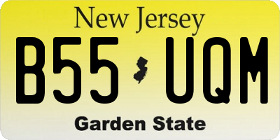NJ license plate B55UQM