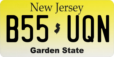 NJ license plate B55UQN