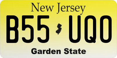 NJ license plate B55UQO