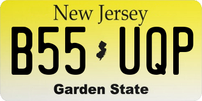 NJ license plate B55UQP