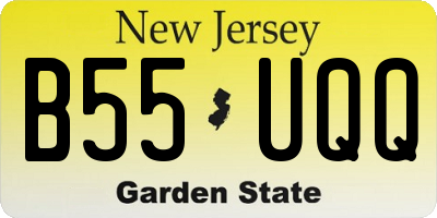 NJ license plate B55UQQ