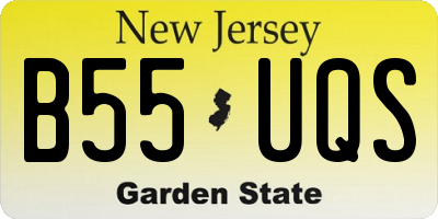 NJ license plate B55UQS