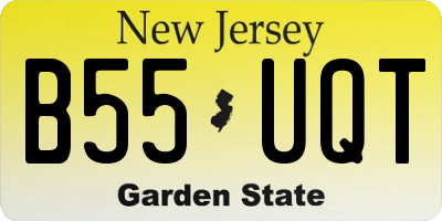 NJ license plate B55UQT