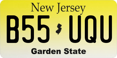 NJ license plate B55UQU