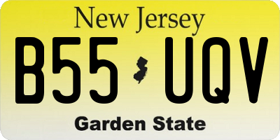 NJ license plate B55UQV