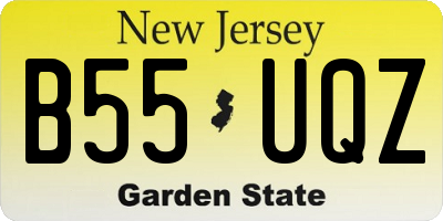 NJ license plate B55UQZ