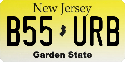 NJ license plate B55URB
