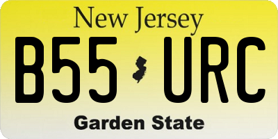 NJ license plate B55URC