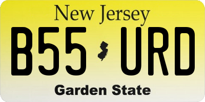 NJ license plate B55URD