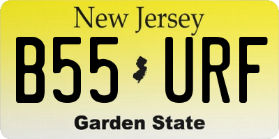 NJ license plate B55URF