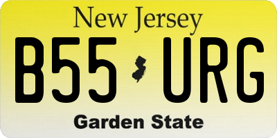 NJ license plate B55URG