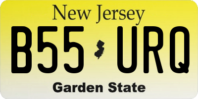 NJ license plate B55URQ