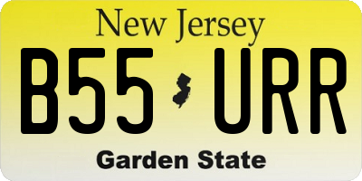 NJ license plate B55URR