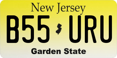 NJ license plate B55URU