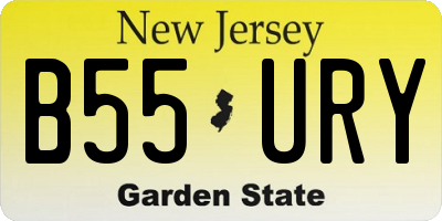 NJ license plate B55URY