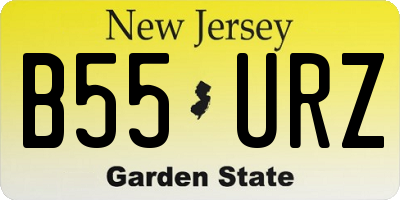 NJ license plate B55URZ